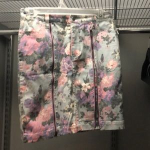 Floral Denim skirt